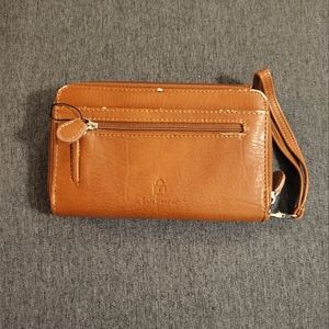 Safekeeper, wristlet and wallet, brown